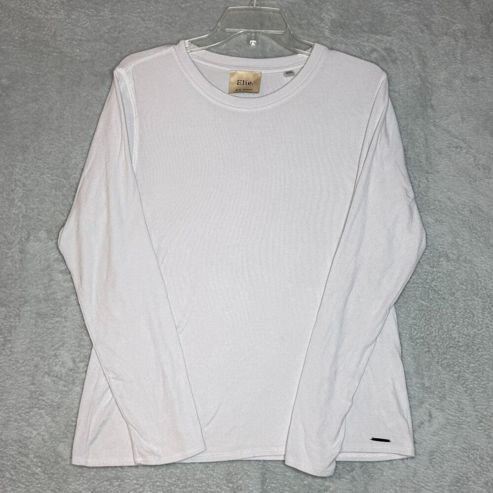 ELIE TAHARI Blouse Women's Size XL Top Long Sleeve White Soft Casual